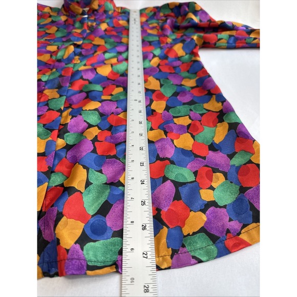 NICOLA‎ Vintage Long Sleeve Blouse Size 12 Multicolored Abstract Print Silky - Picture 11 of 11